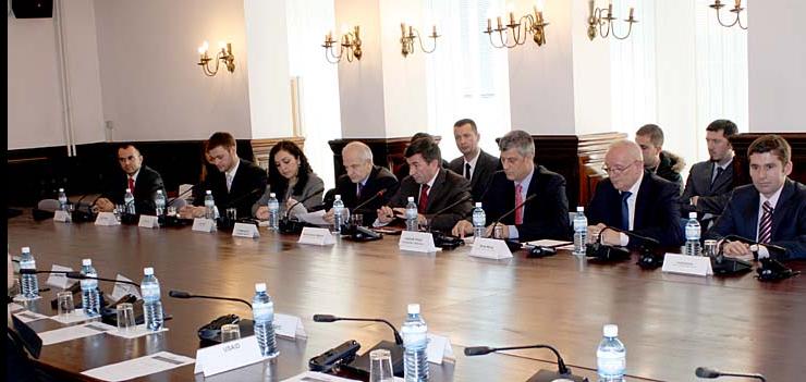 The Presentation of the Draft Law on the Constitutional Court to President Sejdiu and Prime Minister Thaqi, Prishtina, Kosovo, December 2008