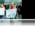 Residents of the Kazbegi region protest the construction of the Dariali HPP at the Ministry of Energy in Tbilisi.