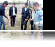 Schoolchildren in Aliyetmazli community in Imishli planting trees in their schoolyard within the Civic Engagement Grant program executed by “Dalga” Ecology and Nature Protection Public Union