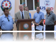 Representatives of the local ExCom and the municipality, MEI officials, and USAID representative gathered to mark the successful completion of the construction