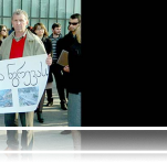 Residents of the Kazbegi region protest the construction of the Dariali HPP at the Ministry of Energy in Tbilisi.