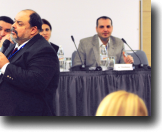 Columbia University Professor Francisco Rivera-Batiz presents during the conference’s education panel