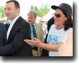 Georgian Prime Minister Irakli Garibashvili and US Ambassador Richard Norland visited the EWMI table in Zugdidi