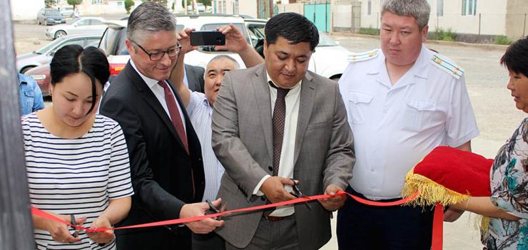 Ribbon cutting ceremony in Balykchi