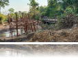 Construction on the 27-meter bridge as agreed upon by the Mesco Gold (Cambodia) Ltd. mining company